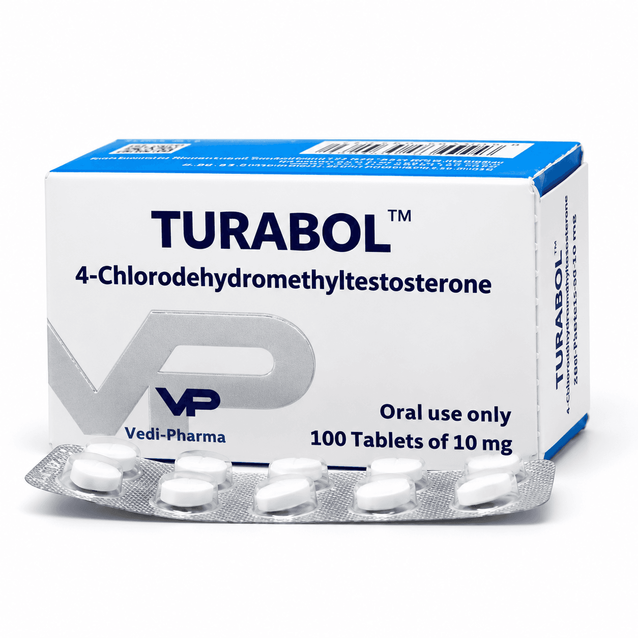 Turabol – 4-Chlorodehydromethyltestosterone 10 mg, 100 Tablets